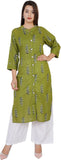 Women Printed A-line Kurta GREEN