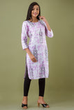 Women Printed Straight Kurta Pink