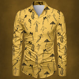 Cotton Polyester Blend Printed Shirt Fabric Yellow