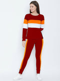 Self Design Women Track Suit Red, Yellow