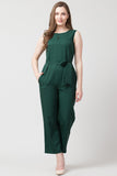 Solid Women Jumpsuit Dark Green